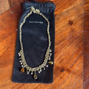 The Limited Express Gold and Brown Vintage-Inspired Necklace